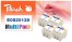 319138 - Peach 4 pacchetti cartuccia d'inchiostro nero, colori, compatibile con Epson S020138